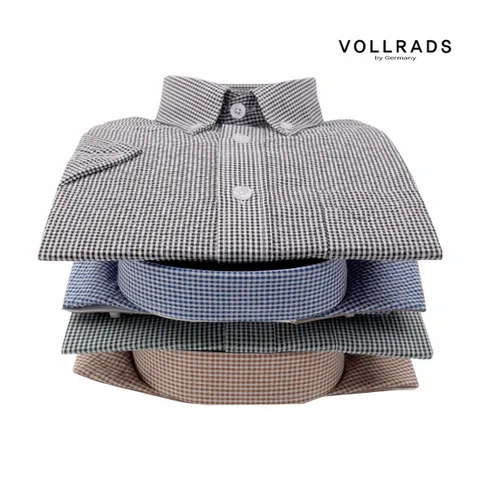 VOLLRADS 폴라츠 시어서커 쿨링 반팔셔츠 남자 여름 남방 브라운 카키 블루 블랙