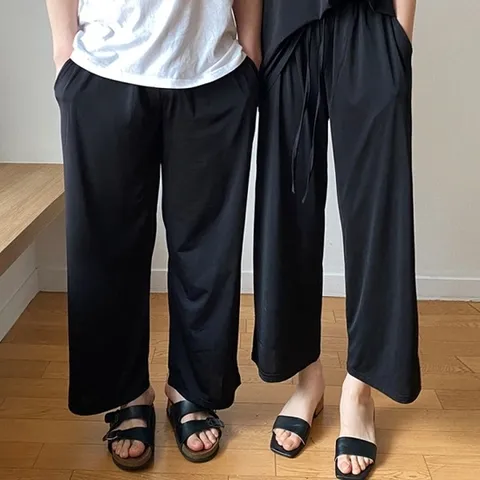 남자 스판 아이스바지 와이드 팬츠 쿨링 커플시밀러룩 커플룩 빅사이즈