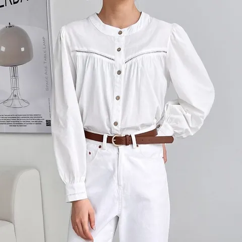 KPP 8056 여자앵콜 펀칭블라우스 (WE280B4)