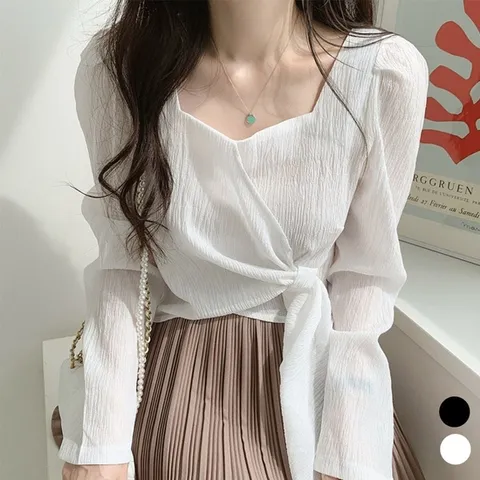 스트랩 퍼프 블라우스 LM0196 (WCF37BD)