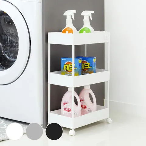 이동식 트롤리 틈새 선반 수납장 3단 2개