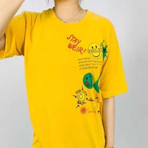 (리더스) 리더스  루즈핏 스타일 스마일 프린팅 라운드 반팔 (13293880)