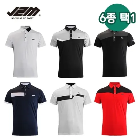(제이투엠골프) J2M 썸머젠틀맨프리미어 리그 골프 반팔 6종택1