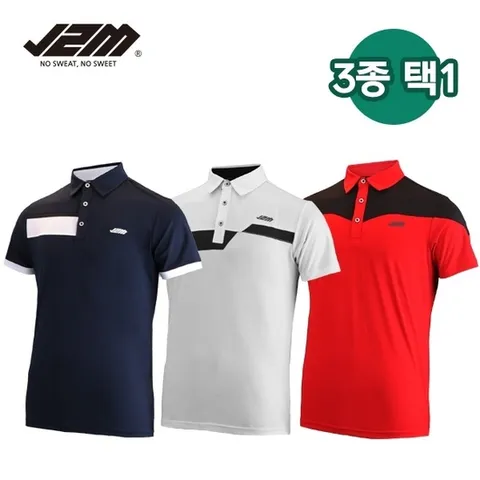 (제이투엠골프) J2M 썸머젠틀맨리그 골프 반팔티셔츠 3종택1