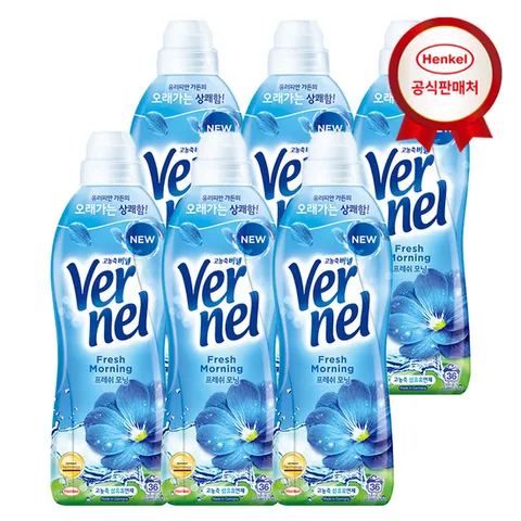 헨켈 고농축 섬유유연제 버넬 0.9L 프레쉬모닝 6개