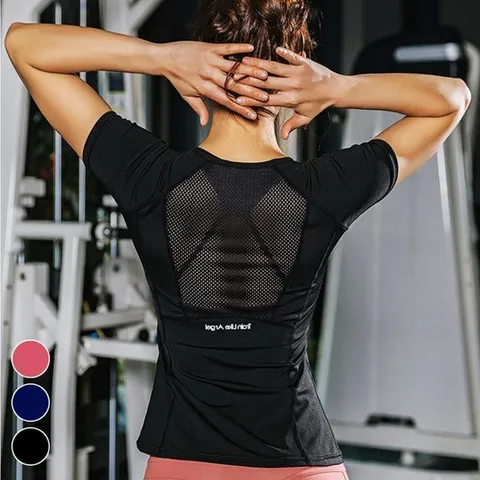 스포츠웨어 슬림핏 등메쉬 상의 티셔츠 (WF54EB6)