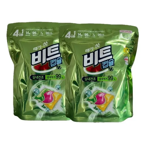 [비트] 비트 실내건조 캡슐세제 그린플로럴향 42개입 2개 /SJ