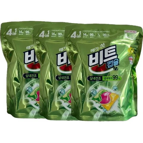 [비트] 비트 실내건조 캡슐세제 그린플로럴향 42개입 3개 /SJ