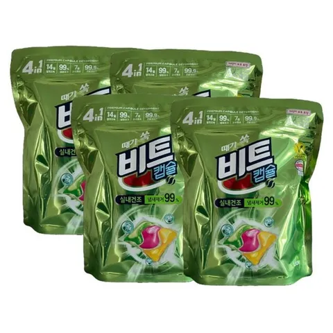 [비트] 비트 실내건조 캡슐세제 그린플로럴향 42개입 4개 /SJ