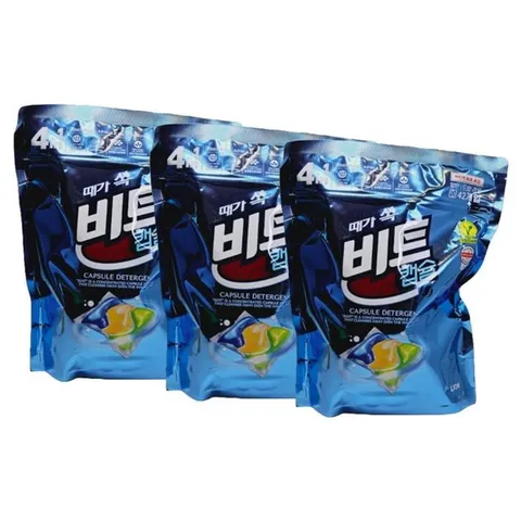 [비트] 비트 때가 쏙 캡슐세제 일반 드럼 겸용 42개입 3개 /SJ