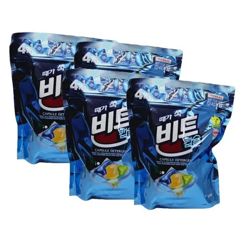 [비트] 비트 때가 쏙 캡슐세제 일반 드럼 겸용 42개입 4개 /SJ