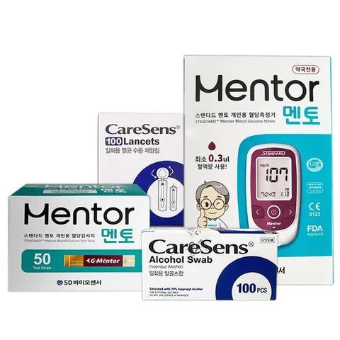 SD 스탠다드 멘토 혈당계+검사지 50매+솜100+침100 D