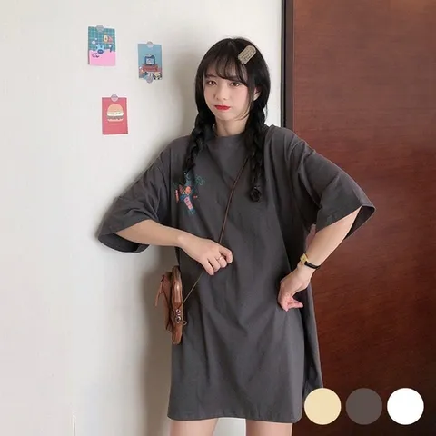 앞뒤프린팅 여리여리 여친룩 오버핏 티셔츠 (WFG2205)