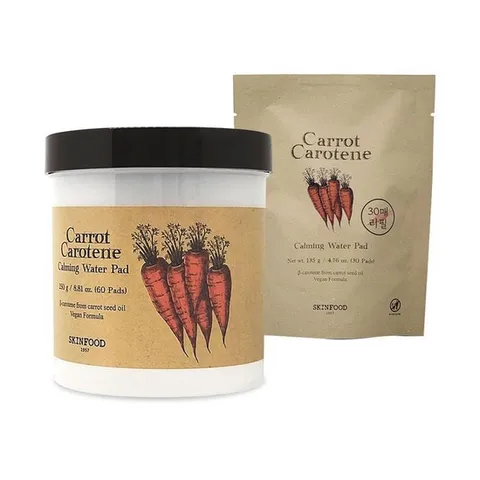 스킨푸드 캐롯 카로틴 카밍 워터 패드 60매 + 30매(리필) 당근패드 1세트 Ss