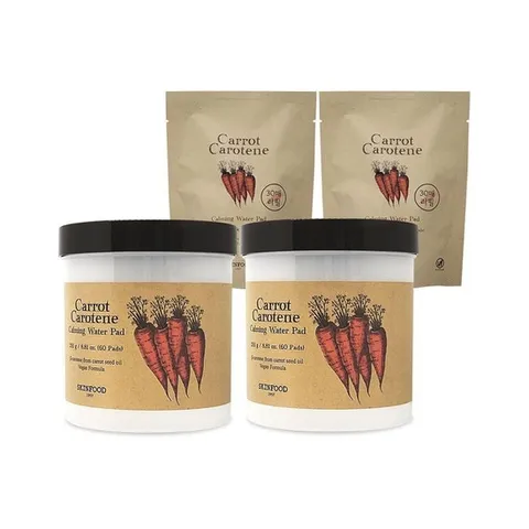 스킨푸드 캐롯 카로틴 카밍 워터 패드 60매 + 30매(리필) 당근패드 2세트 Ss