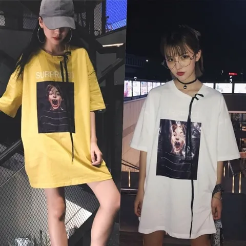 코르셋 루즈핏 롱 티셔츠 (WE98064)