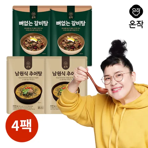 [온작] 이영자 뼈없는 갈비탕 2팩+남원식 추어탕 2팩(총4팩)