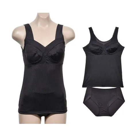 풀컵 노와이어 노몰드 브라런닝 팬티세트 - 그레이 (WDAEC43)