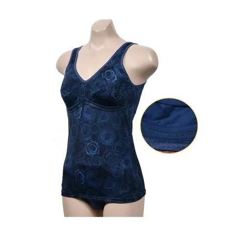 노와이어 풀컵 몰드 부직포 브라런닝 팬티세트 네이비 (WDB3690)