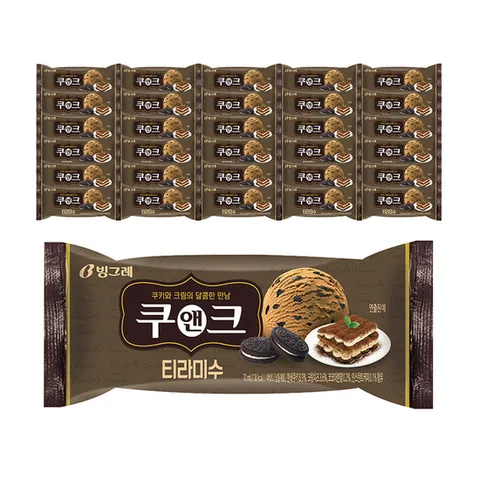 빙그레 쿠앤크 티라미수 30개 바 아이스크림