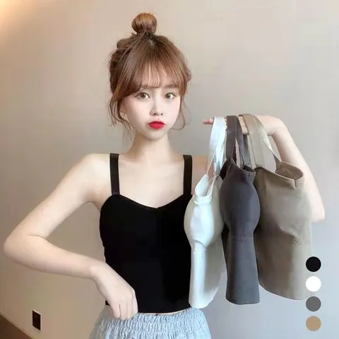 귀여운 끈나시 패드 포함 튜브탑 데일리 나시티 (WFG2140)