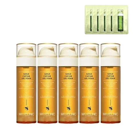 [홈쇼핑 동일] 맥스클리닉 오일 폼 클렌징 골드 캐비어 대용량 110g 5개+샘플 5개