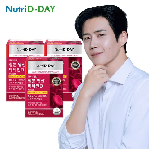 뉴트리디데이 프리미엄 철분 엽산 비타민D x 3개 총 6개월분