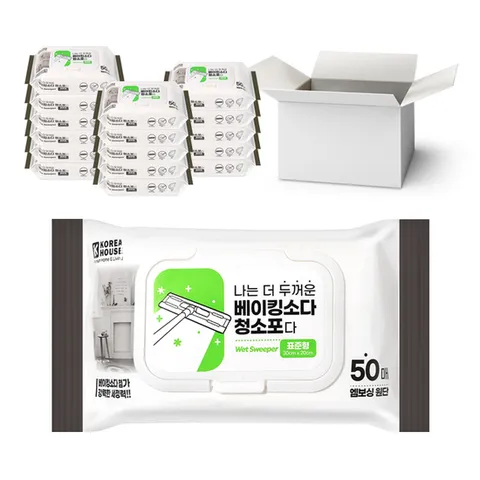 케이티 더 두꺼운 베이킹소다 청소포 표준형 1박스 (50매X16개입) /물걸레