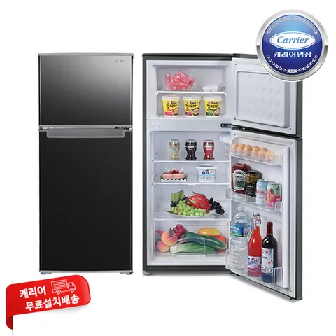 캐리어 155리터 2도어 일반 소형 미니 슬림형 냉장고 CRF-TD155BDE