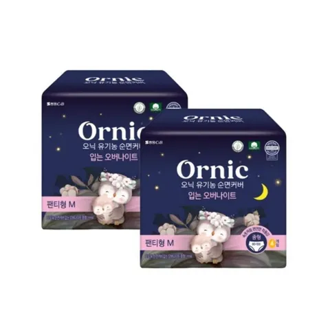 [오닉피노] 쌍용 오닉 유기농 순면커버 입는 오버나이트 중형 4개입 2팩