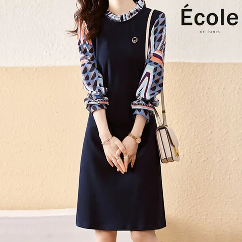 (에꼴드파리) 레트로 프린트 원피스_F22WOP006Z