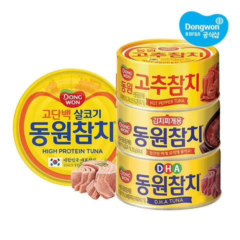 [동원] 참치 250g x6캔 라이트/고추/김치찌개/DHA