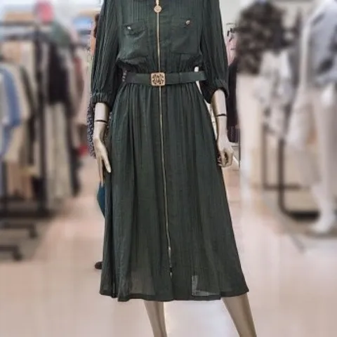 MWCAWO7260 벨티드 집업 롱 원피스