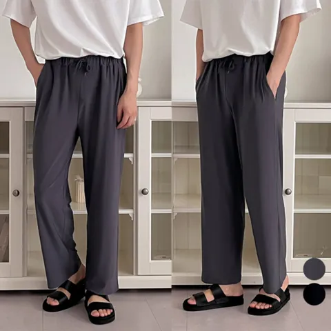 아이스 쿨 바지 와이드 스판 슬랙스 팬츠 I2SL029