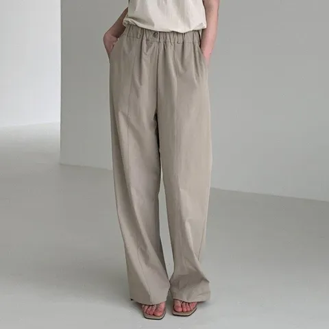 플랩시트링 와이드 밴딩 팬츠