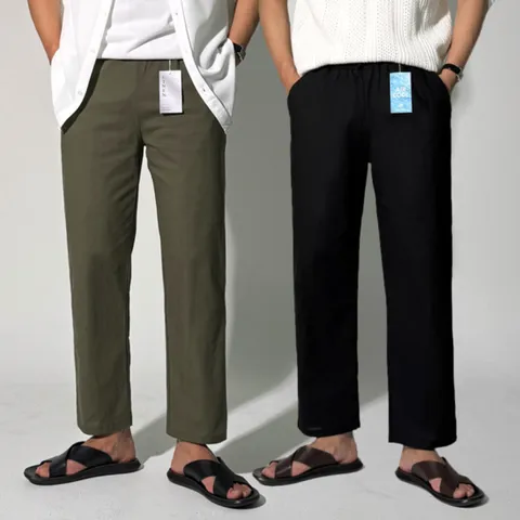 토리 남자 린넨 리넨 테이퍼드핏 쿨링 아이스밴딩팬츠