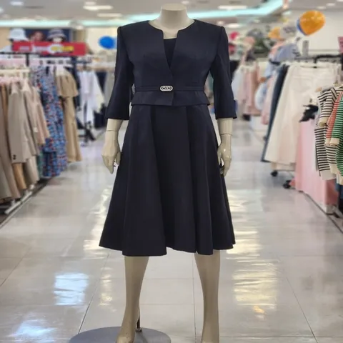 여성 자켓 레이여어드 민소매 벨티드 원피스 세트 SB4TXM3