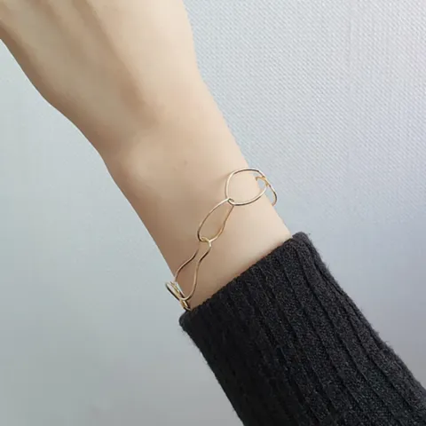 M7 여자 실버 사슬 기념일 여자친구 링 금색 팔찌