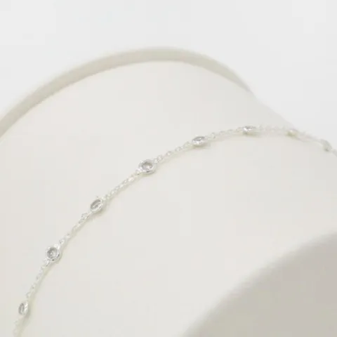 여자 씬스트랩 실버 쁘띠 사슬 코디 큐빅 팔찌