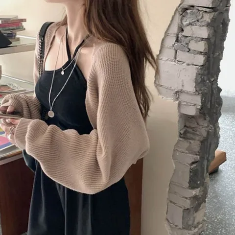 볼레로 숏 가디건 톤다운 컬러감 소프트 팔뚝살 커버 (WCE6D67)