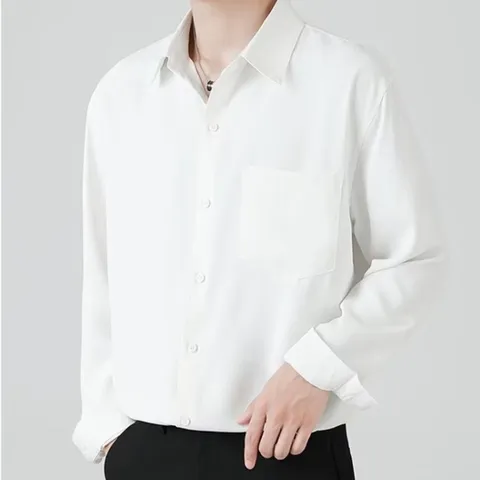 남성 베이직한 디자인 깔끔한포켓 얇은 여름 긴팔셔츠 (WEE6E0E)