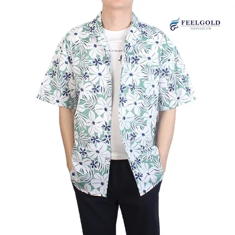 오픈카라 반팔 오버핏 하와이안2셔츠 NM591 (WA946D3)