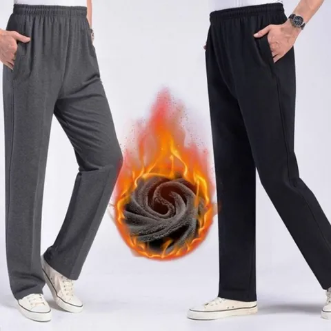 남성 기모츄리링 스판 검정 겨울 방한복 바지