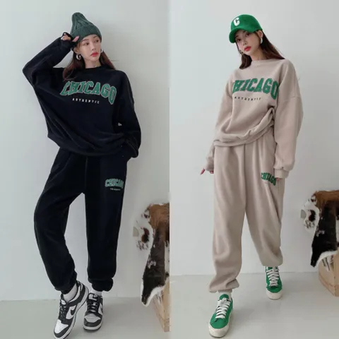 여성 후리스 양기모 맨투맨 조거팬츠 세트 -FPST0160- 겨울