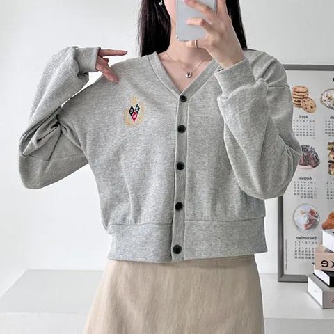 (H스타일) (OT)ONE자수가디건