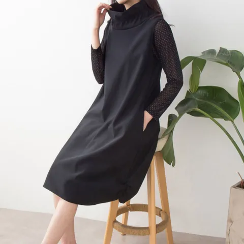 와이어 폴라 빅사이즈 루즈핏 나시 원피스 엄마옷 마담복 중년여성의류 60대 70대 여성 가을