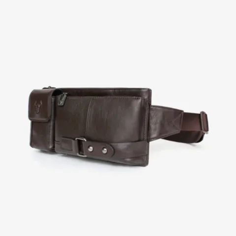 VY 남성 슬림 버클 레더 힙쌕 휴대폰가방 크로스백