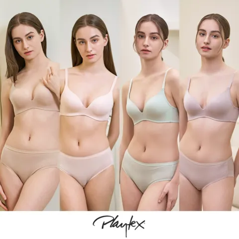 (플레이텍스) 플레이텍스 노와이어 시크릿 브라팬티 8종 베이지 피치 민트 샌드베이