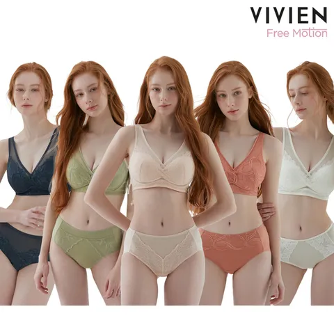 비비안 프리모션23차 빅사이즈 런닝형 노와이어 라이크라 브라팬티세트