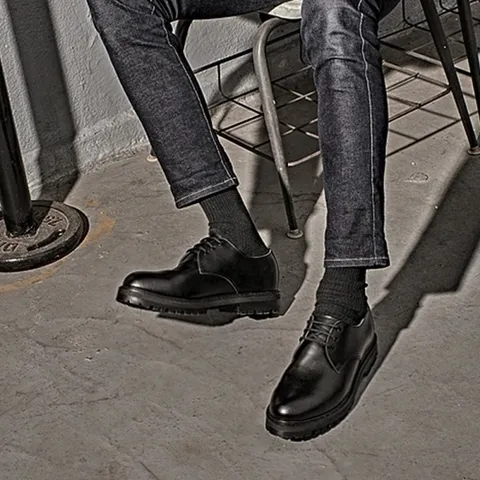 (마이애미프로젝트) MF 0191 아르데코 소가죽 3홀 더비 구두 밴타블랙